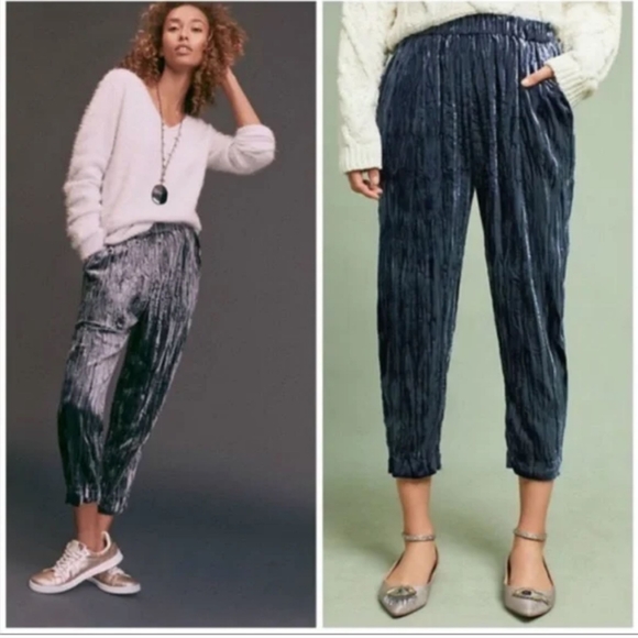 NWT Anthropologie velvet pull on pants size XS - Picture 1 of 3